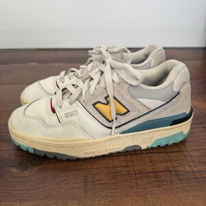 New Balance 550 Mens Size 5 White Surf Sea Salt Yellow Cream Blue GSB550SC